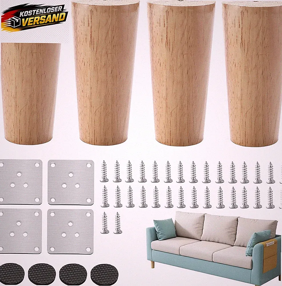 Holzmöbelfüße 10 cm für Sofa Bett Schrank Tisch Zubehör für Möbelmontage