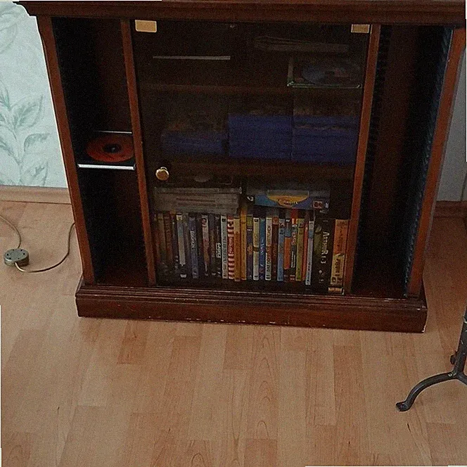 Holzregal dunkelbraun freistehend 2 Fächer B 86 x H 80 x T 48 cm