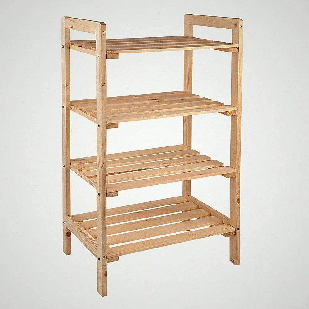 Holzregal Kellerregal Lagerregal Universalregal Regal mit 4 Böden 45x33x79,5 cm