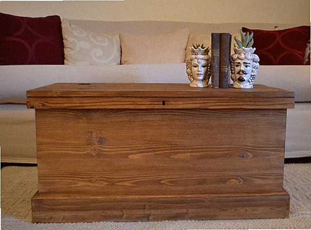 Holztruhe Massivholz Aufbewahrungstruhe Sitztruhe Truhenbank Couchtisch Vintage