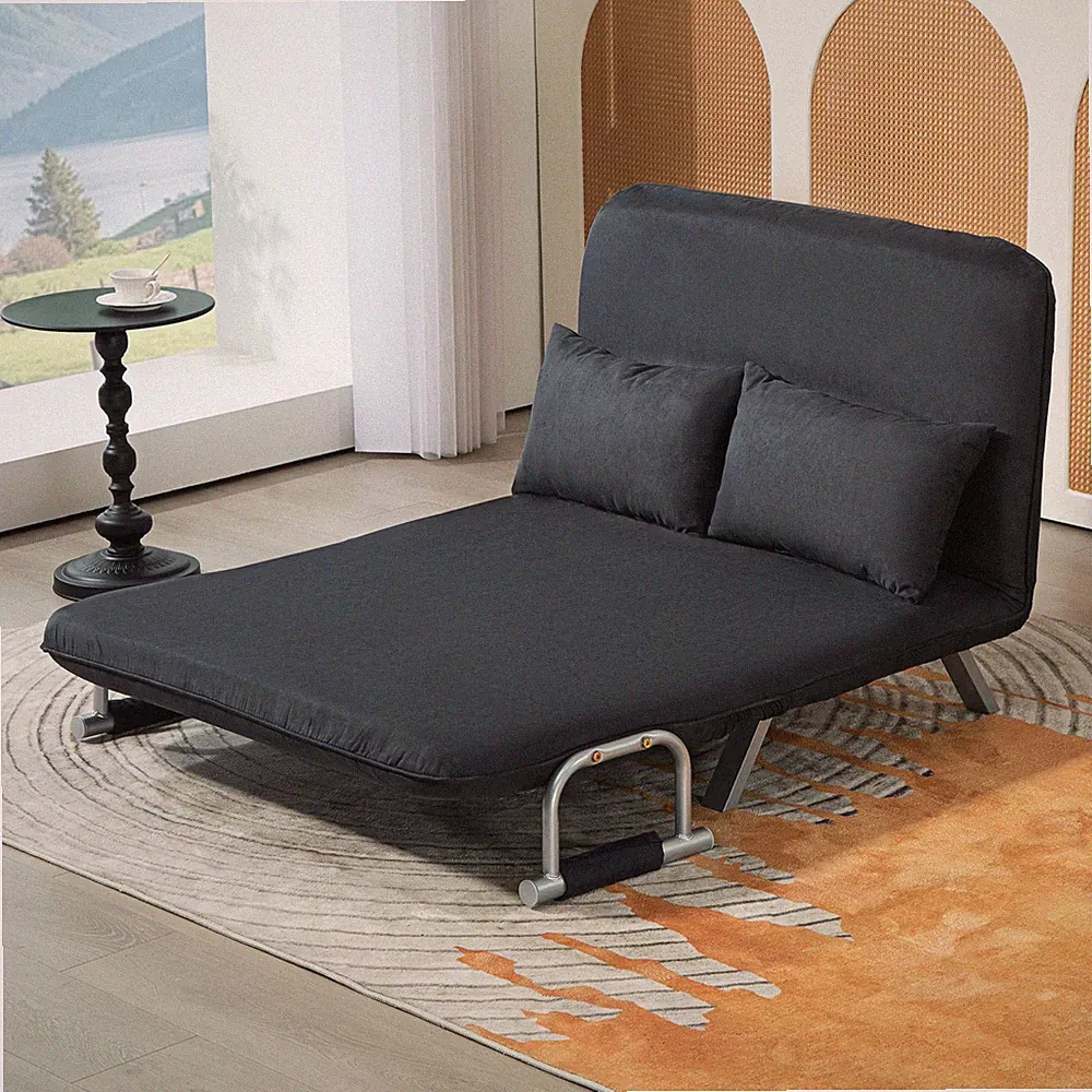 HOMCOM 2-Sitzer Sofa mit Schlaffunktion Schlafsofa mit Verstellbarer Rückenlehne