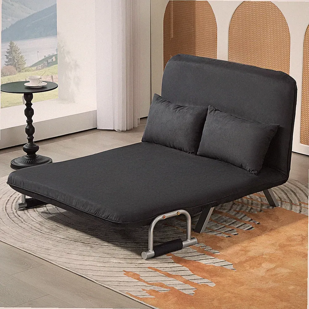 HOMCOM 2-Sitzer Sofa mit Schlaffunktion Schlafsofa mit Verstellbarer Rückenlehne