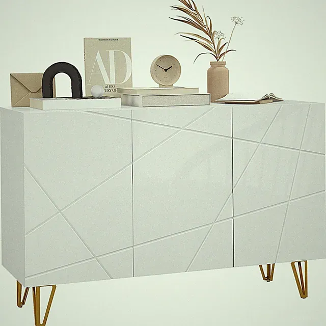 HOMCOM Aufbewahrungsschrank, Sideboard mit verstellbaren Einlegeböden, weiß