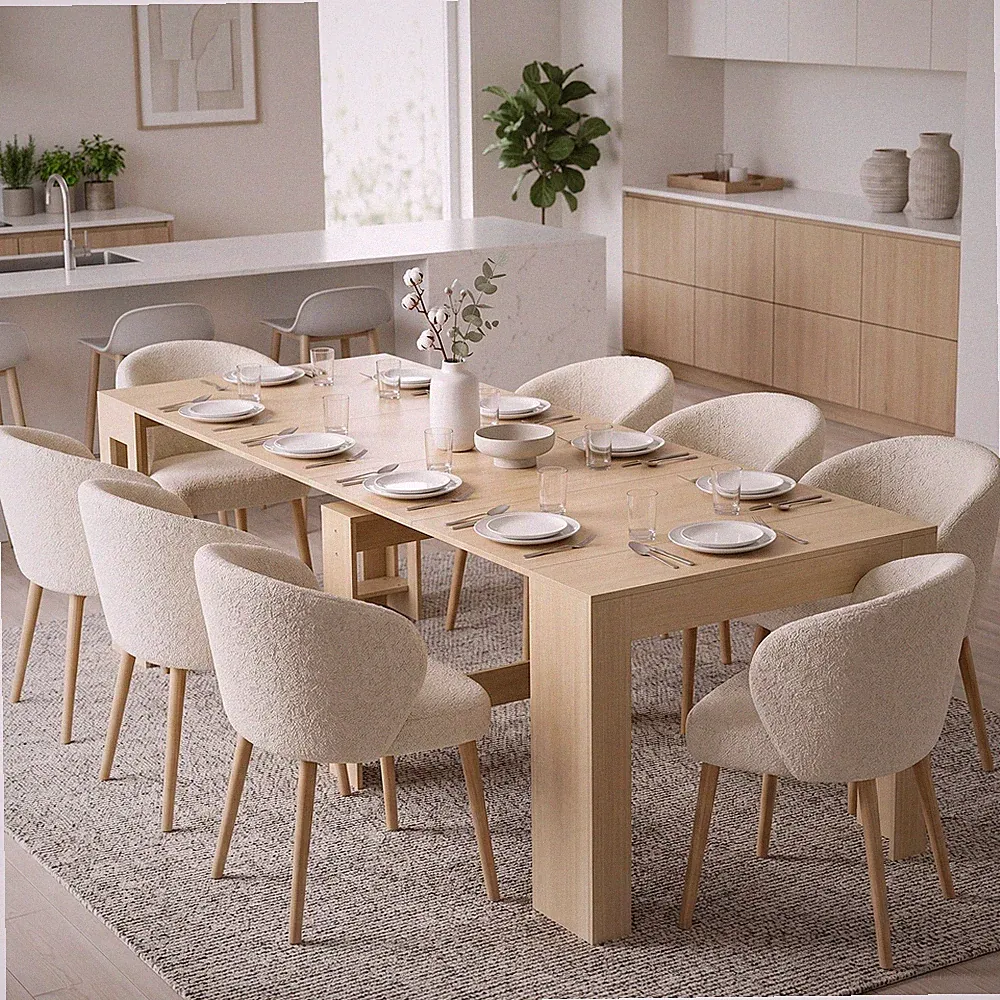 HOMCOM Ausziehbarer Esstisch 48-240 x 90cm Esszimmertisch für bis zu 10 Personen