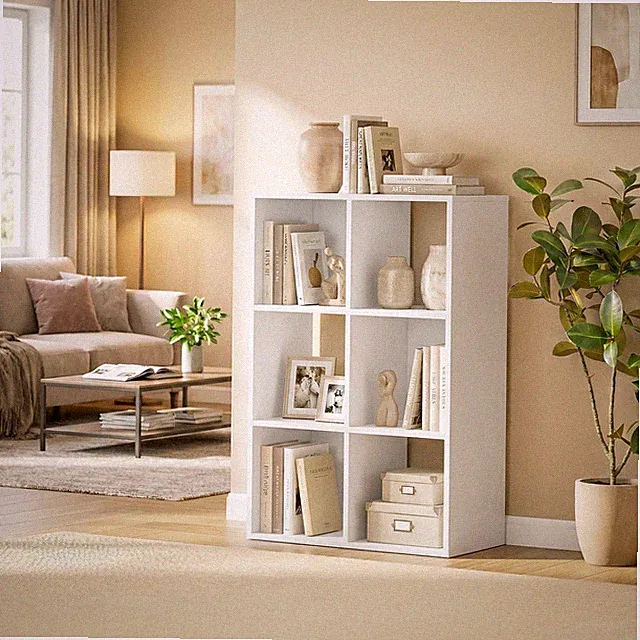 HOMCOM Bücherregal Standregal mit 3 Ebenen Schmal Regal mit Kippschutz Weiß