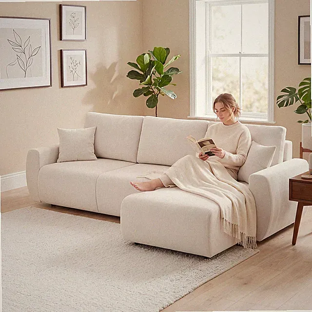 HOMCOM Ecksofa mit Schlaffunktion 3er Schlafsofa mit Umkehrbarer Chaiselongue