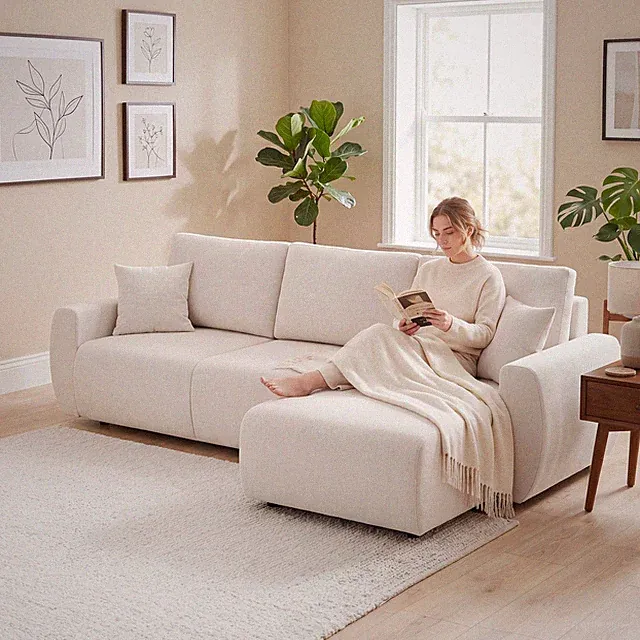 HOMCOM Ecksofa mit Schlaffunktion 3er Schlafsofa mit Umkehrbarer Chaiselongue
