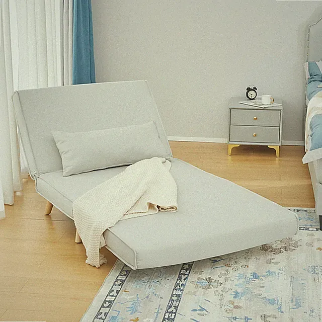 HOMCOM Einzelsofa Sofabett klapp verstellbar Rückenlehne nordisch skandinavisch
