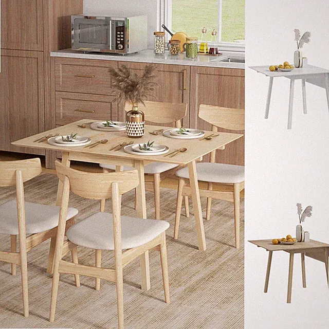 HOMCOM Klappbarer Esstisch für kleine Räume Holz Klapptisch für 2-4