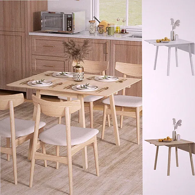 HOMCOM Klappbarer Esstisch für kleine Räume Holz Klapptisch generalüberholt
