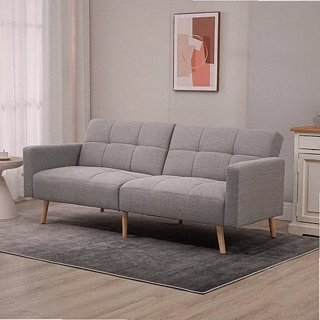 HOMCOM Schlafsofa 205 x 88 cm Sofa mit Bettfunktion, Verstellbarer Rückenlehne