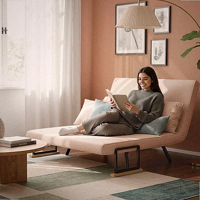 HOMCOM Schlafsofa, Zweisitzer mit Bettfunktion, Schlafcouch mit Samtoptik Beige
