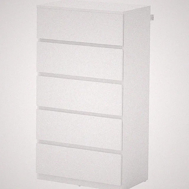 HOMCOM Schlafzimmerkommode, Kommode mit 5 Schubladen, Schubladenschrank, weiß