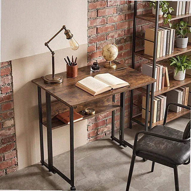 HOMCOM Schreibtisch 80 cm Klappbarer Computertisch mit Ablagefach für Homeoffice