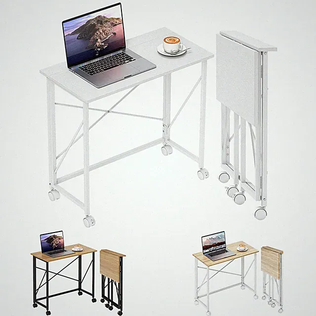 HOMCOM Schreibtisch Klappbar Kleiner 80 cm Klappschreibtisch mit Rollen