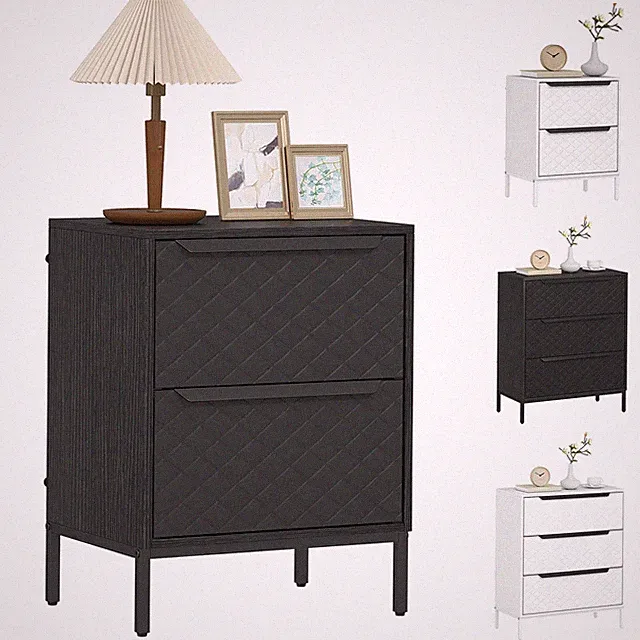 HOMCOM Schubladenkommode für Schlafzimmer, Kommode mit Aluminiumgriffen