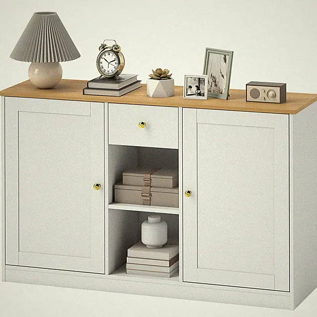 HOMCOM Sideboard Aufbewahrungsschrank mit Schublade, 2 Türen Refurbished