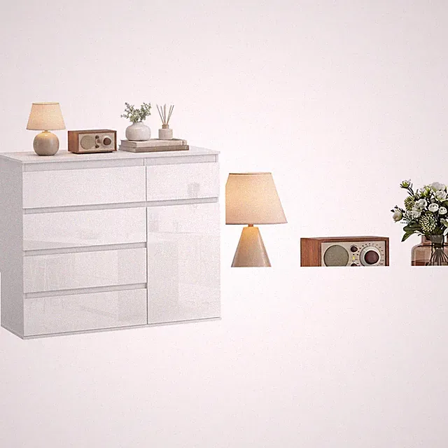 HOMCOM Sideboard, Kommode mit 5 Schubladen, verstellbarem Regal Refurbished