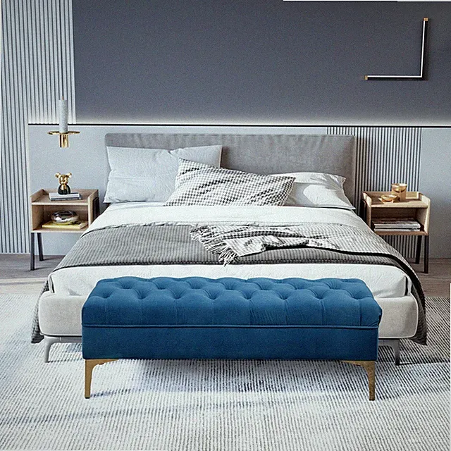 HOMCOM Sitzbank, Bettbank, Schuhbank mit erhöhten Beine, Schlafzimmer, Samt 118