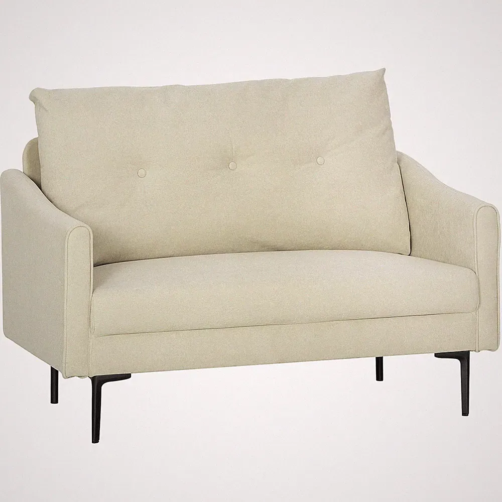 HOMCOM Sofa 2-Sitzer 124 cm Kleine Couch mit Armlehne, Samtoptik, Refurbished