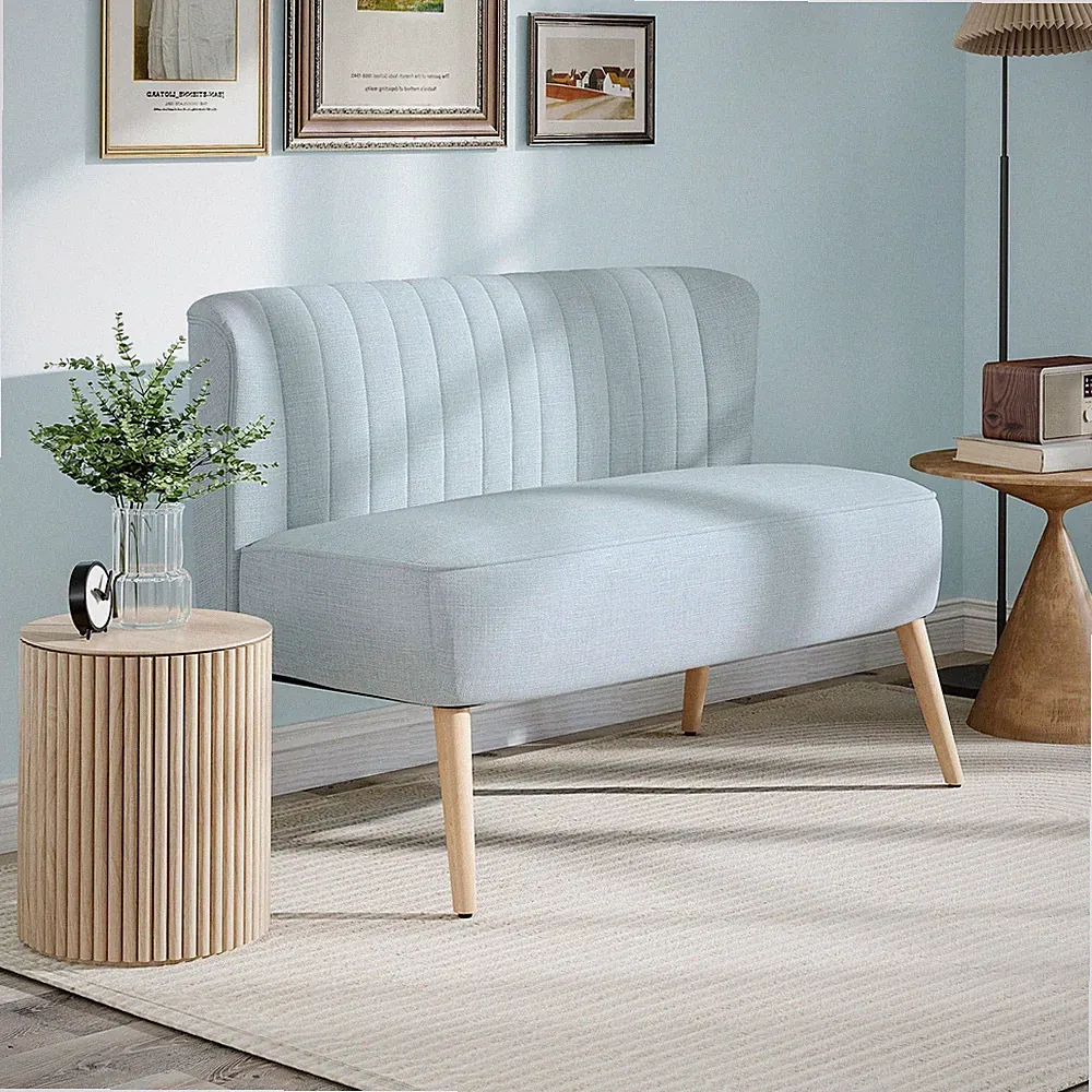 HOMCOM Sofa 2-Sitzer Couch Stoffsofa Sitzmöbel Polstersofa Loungesofa Hellgrün