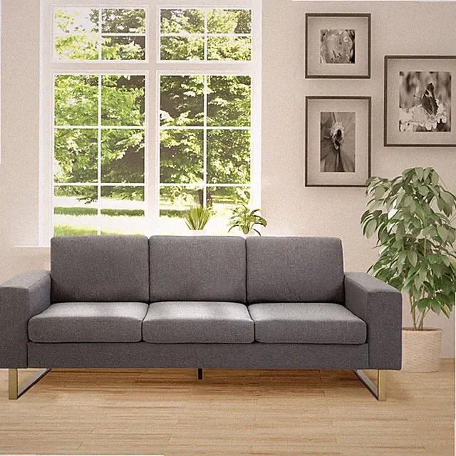 HOMCOM Sofa 3-Sitzer Stoffsofa Couch Fernsehsessel Polstersofa Loungesofa Kissen