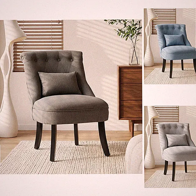 HOMCOM Stoff Einzelsofa Esszimmerstuhl gepolstert mit Kissen Massivholz Bein