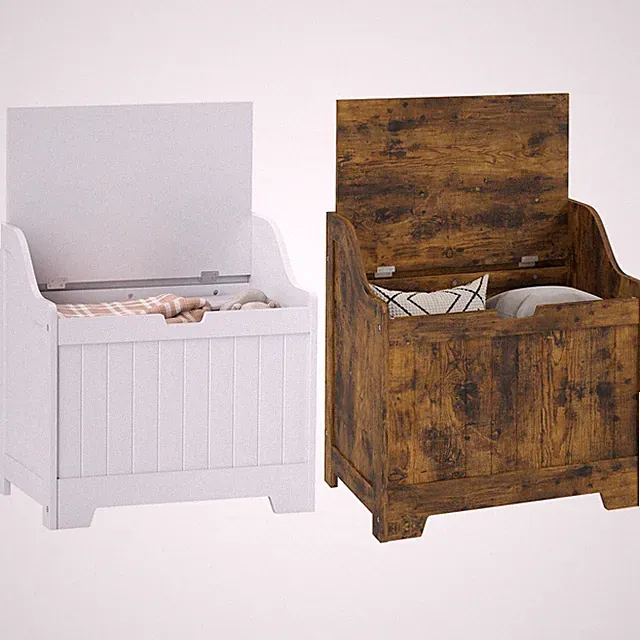 HOMCOM Truhe, Aufbewahrungsbox, Auflagenbox mit Sicherheitsscharnier, Deckel