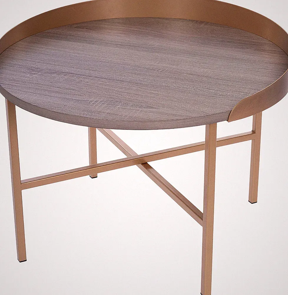 Home affaire Couchtisch, Couchtisch Rund, natur belassender Tischplatte, 4 Bein