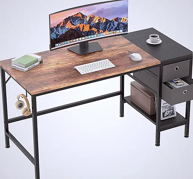 HOMIDEC Schreibtisch, Computertisch PC Tisch Mit Schubladen Und Kopfhörer Halter