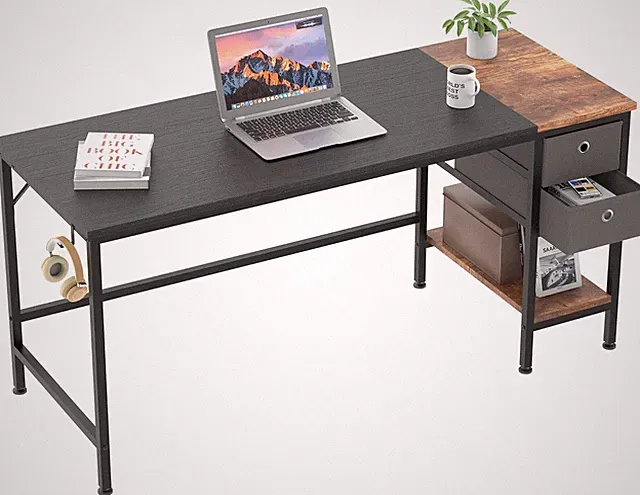 HOMIDEC Schreibtisch, Computertisch PC Tisch Mit Schubladen Und Kopfhörer Halter