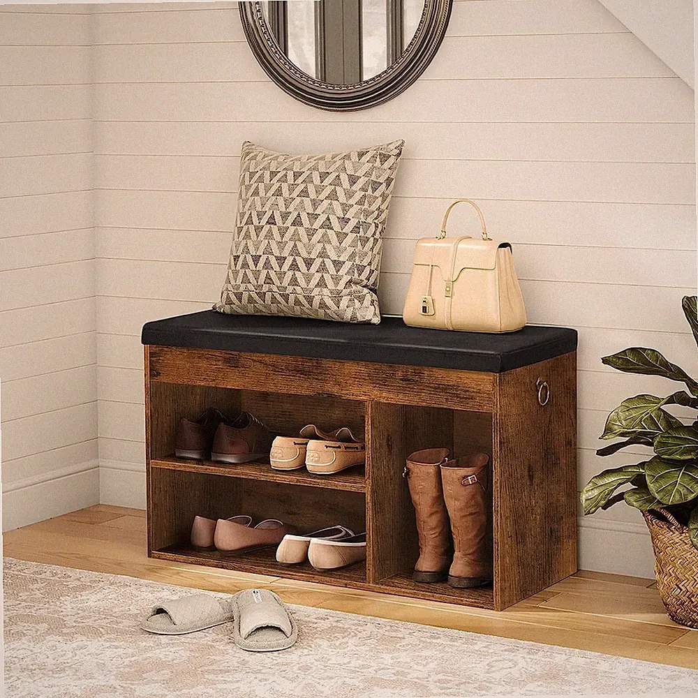 HOOBRO 82 cm Schuhbank Sitzbank Stauraum unter der Sitzfläche Schuhschrank