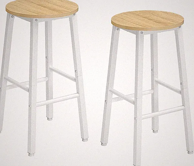 HOOBRO Barhocker 2er Set, Barstühle, Küchenstühle, hoher Hocker mit Fußstützen