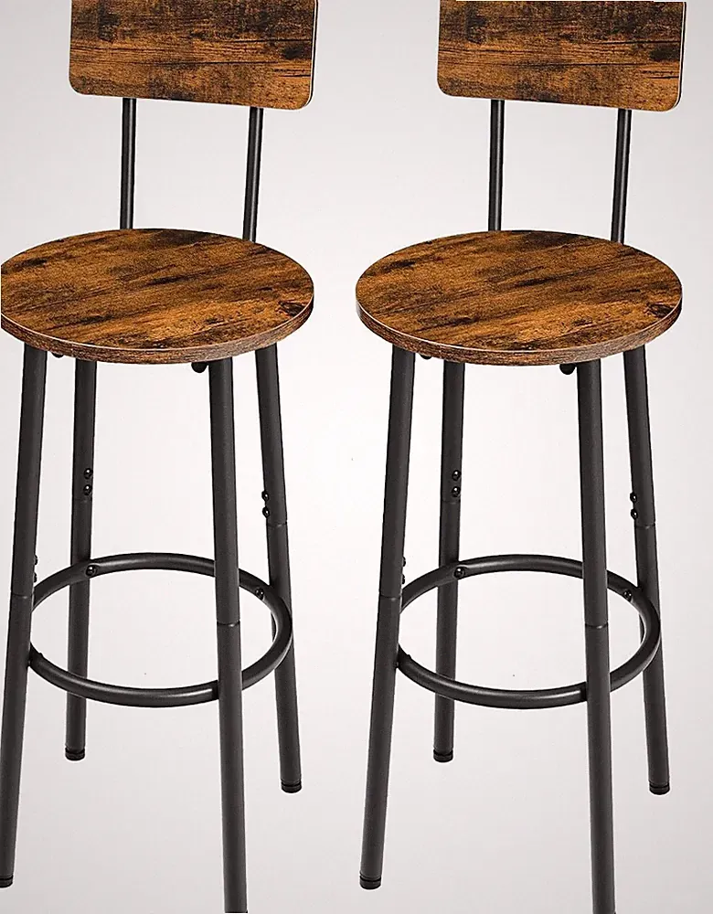 HOOBRO Barhocker 2er-Set mit Rückenlehne Barstuhl Küchenstuhl 32 x 32 x 93 cm