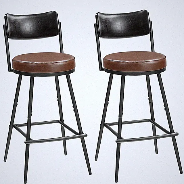 HOOBRO Barhocker 2er-Set mit Rückenlehne Barstuhl Küchenstuhl Tresenhocker