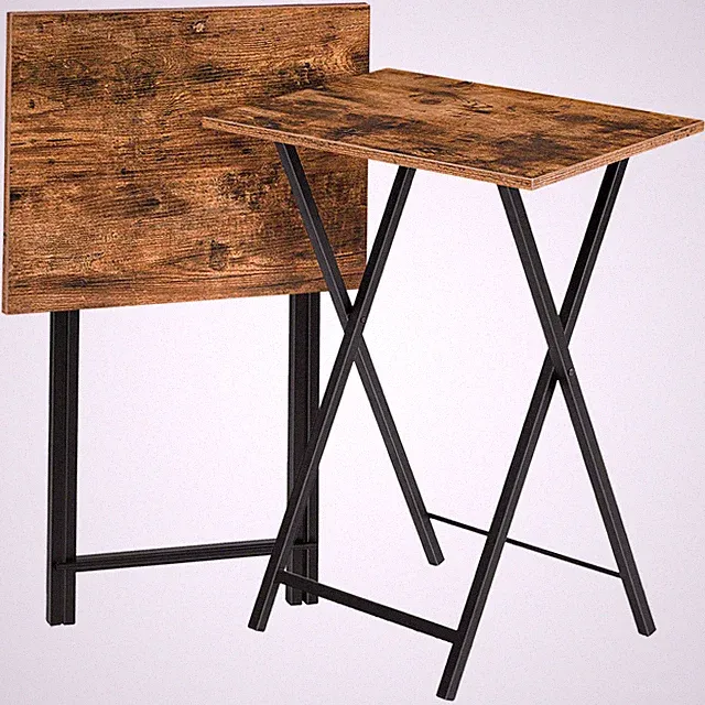 HOOBRO Beistelltisch Klappbar TV Tray 2er Set Tisch Sofatisch für kleinen Raum
