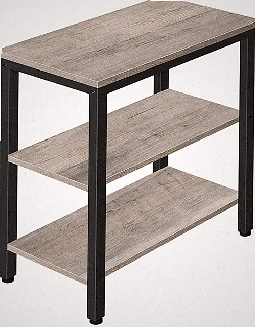 HOOBRO Beistelltisch, Nachttisch mit 3 Ablage Sofatisch Industriestil, EBG14BZ01