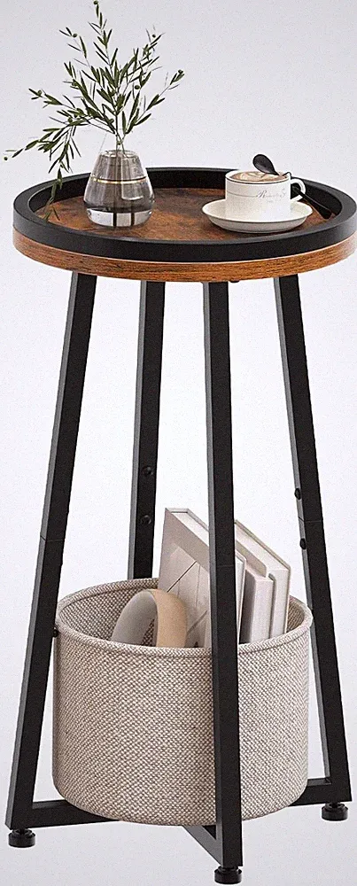 HOOBRO Beistelltisch rund, Kleiner Nachttisch, Sofatisch modern, Couchtisch