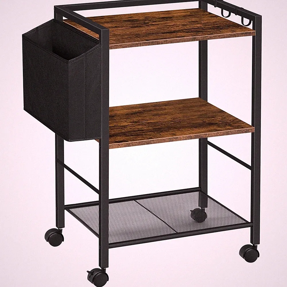 HOOBRO Druckertisch, Druckerständer mit Rollen, 3 Ebenen Druckerwagen, mit Ve...