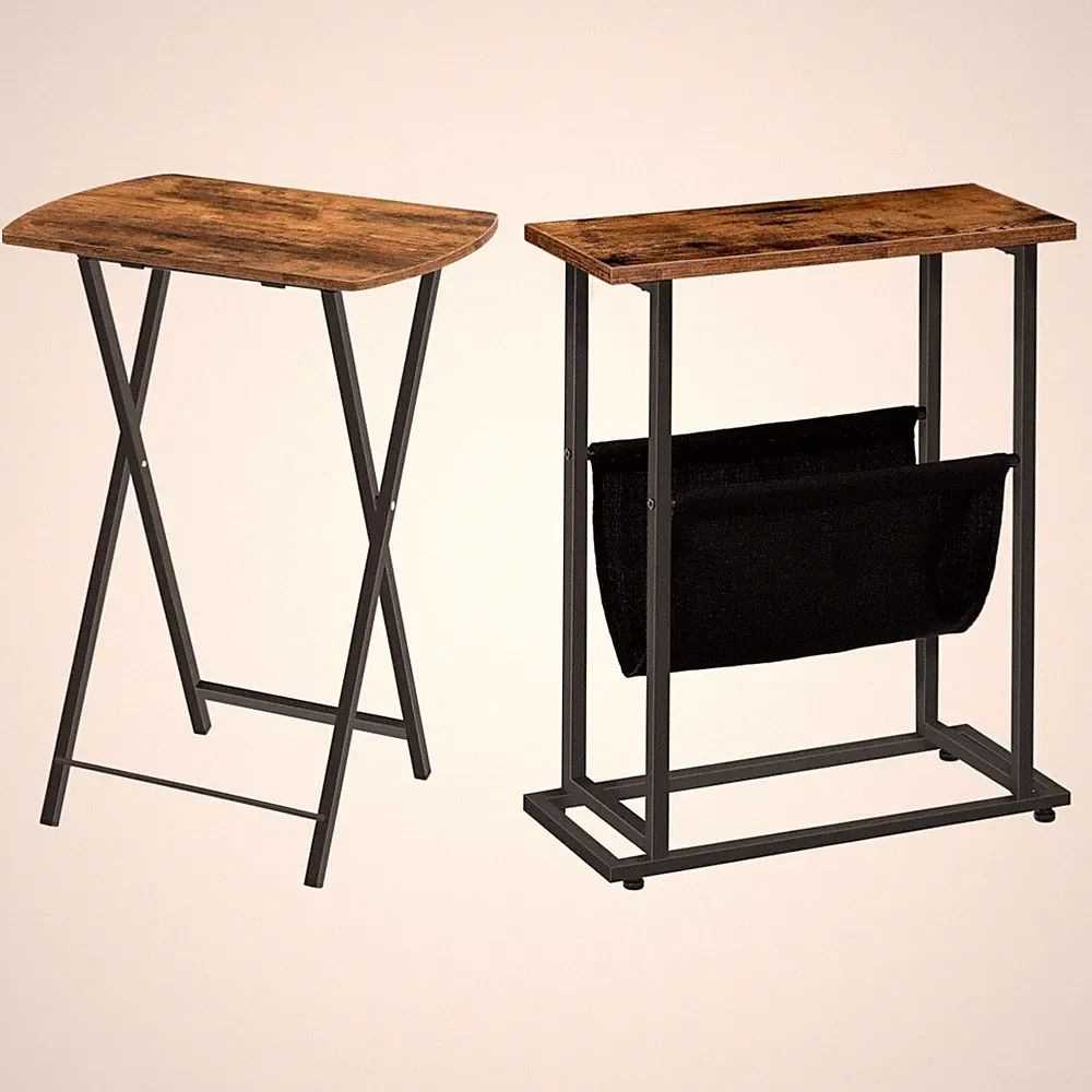 HOOBRO Klappbar Tablett Tisch Beistelltisch Klapptisch TV Tray Couchtisch