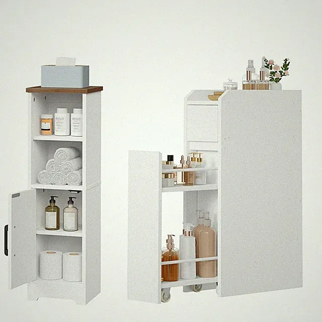 HOOBRO Kleiner Badezimmer-Aufbewahrungsschrank Eckschrank Bodenschrank