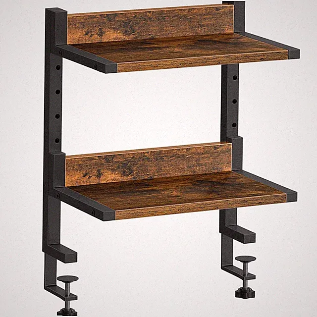 HOOBRO Klemmtisch 33 x 22 x 45,5 cm (L x B x H), rustikal braun + schwarz