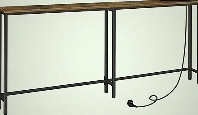 HOOBRO Konsolentisch mit Steckdosenleiste schmaler Sofatisch 180 x 15 x 80 cm
