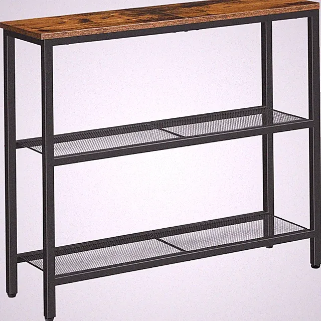 HOOBRO Schmaler Konsolentisch, Beistelltisch mit 2 Ablagen, Sofatisch, Flur,...