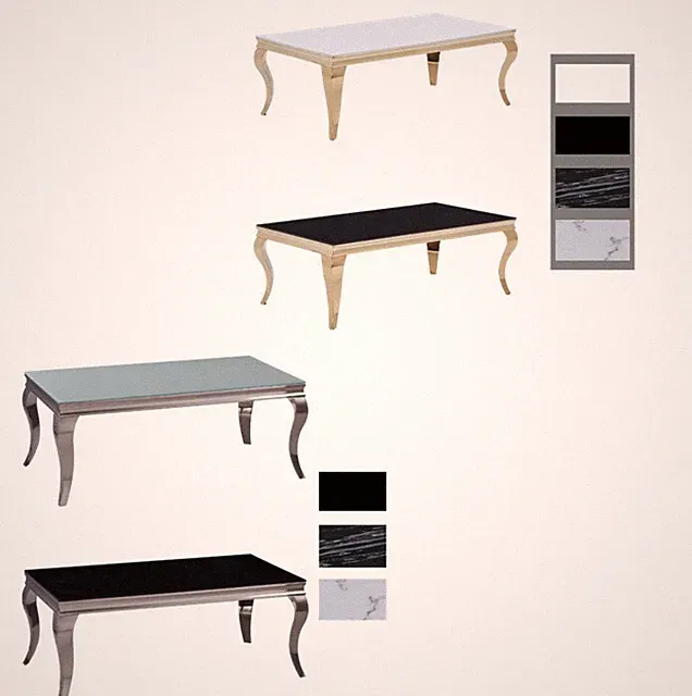 HOOZ Eleganter Couchtisch Modern Barockstil Sicherheitsglas versch.Farben 115 cm
