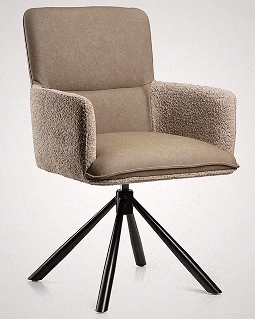 HowHomely Esszimmerstuhl Küchenstuhl beige Stuhl Rückenlehne Rückstellfunktion