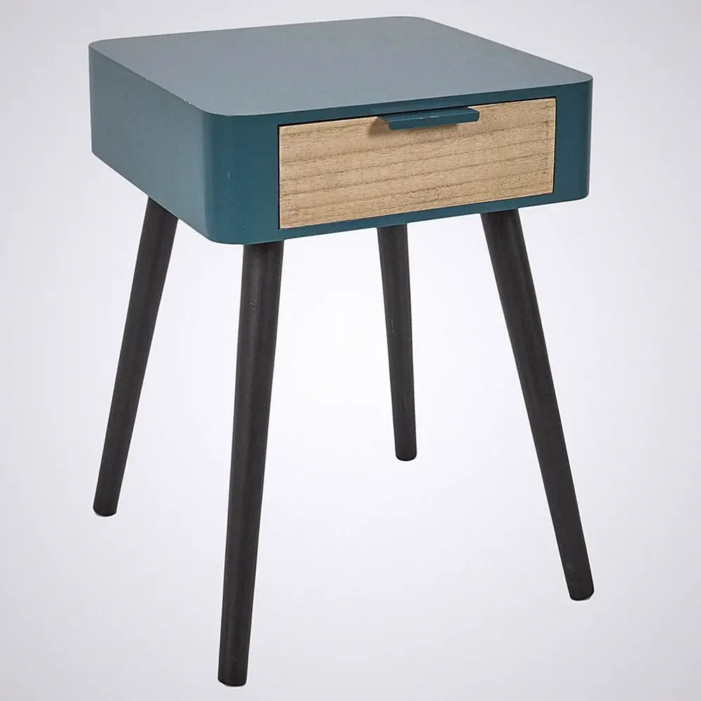 HowHomely Nachtkommode Nachtschrank Nachttisch türkis Deko 40x35x48cm Modern