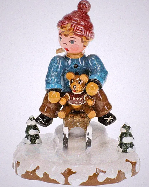 Hubrig Winterkinder " Schlittenfahrer", # 110h1009