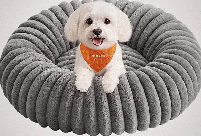 Hundebett, mittelgroßes Katzenbett, 60 cm Durchmesser, Hundekörbchen, Hundekisse