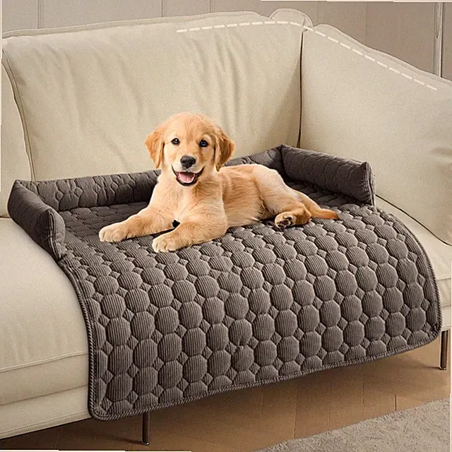 Hundebett Sofa 75x75cm Weiches Waschbar Rutschfest Komfort Haustier